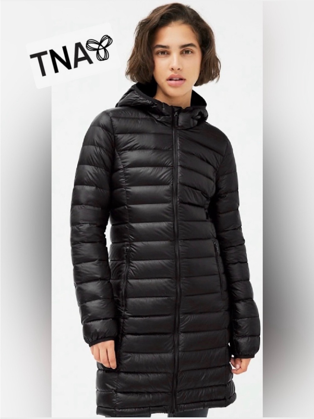 TNA Sz. Small. BOTANIE long, slim packable puffer.